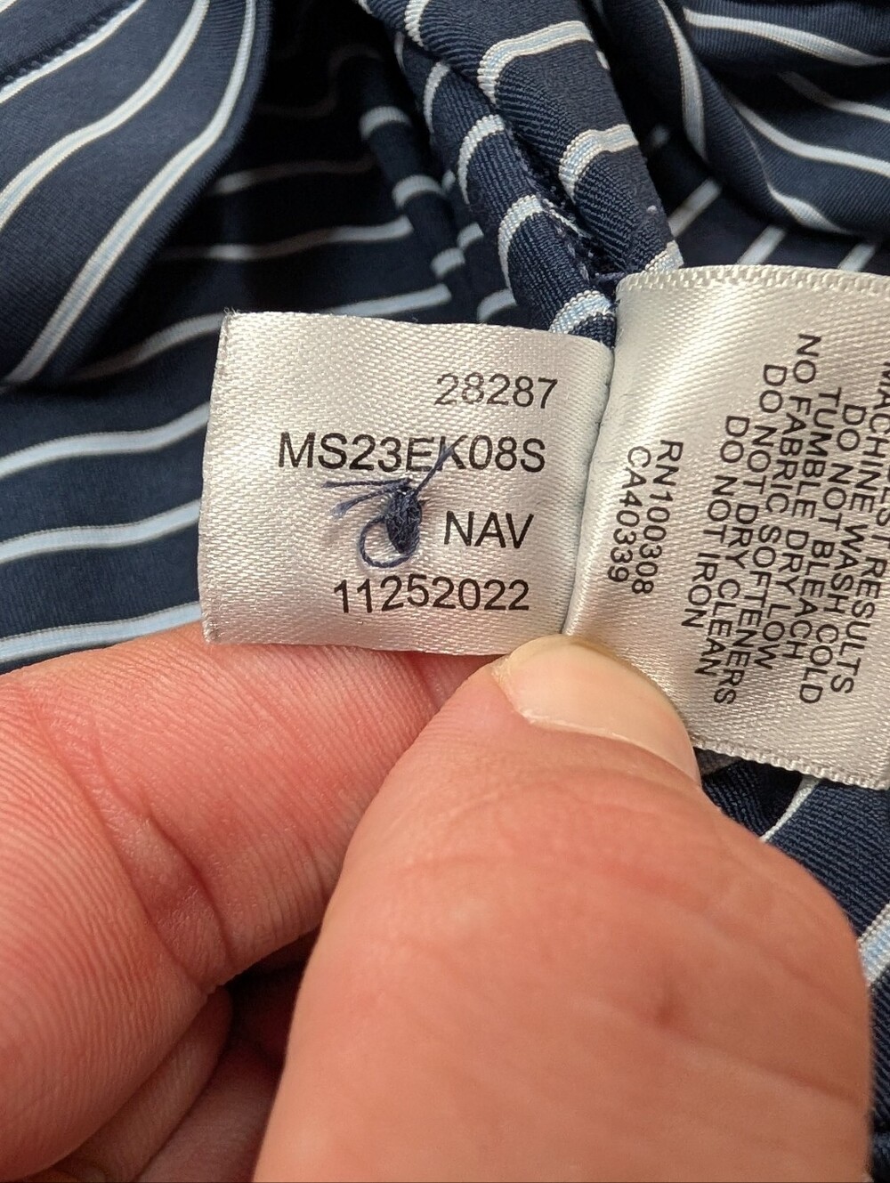 Peter Millar Shirt Mens XXL Blue Navy Stripe Sport Performance Jersey Polo Logo - Picture 8 of 8